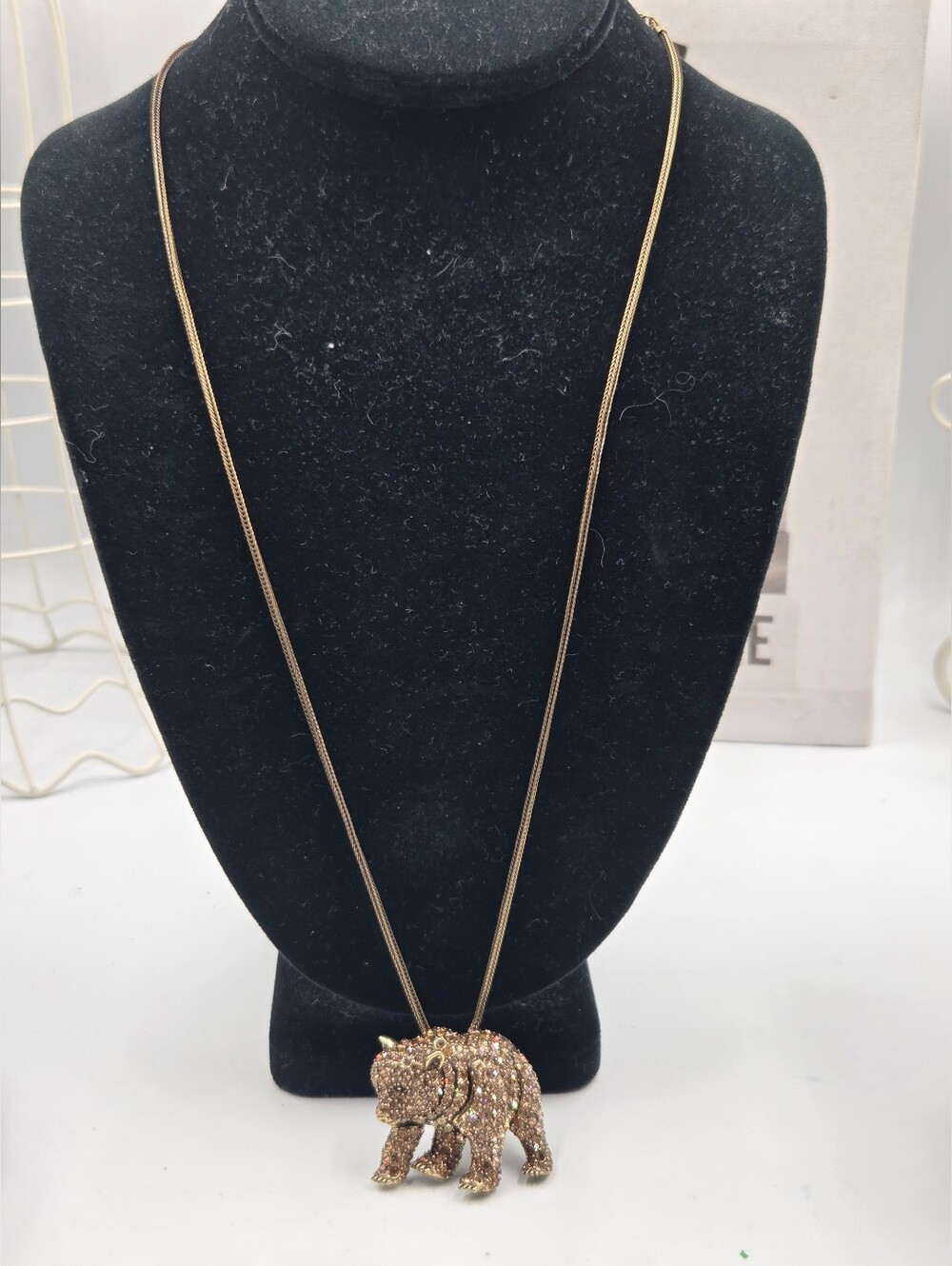 NEW adjustable chain necklace featuring a crystal bear